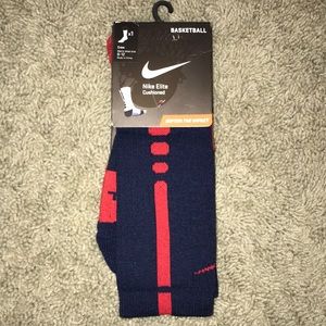 Nike Basketball Crew Socks Navy and Red